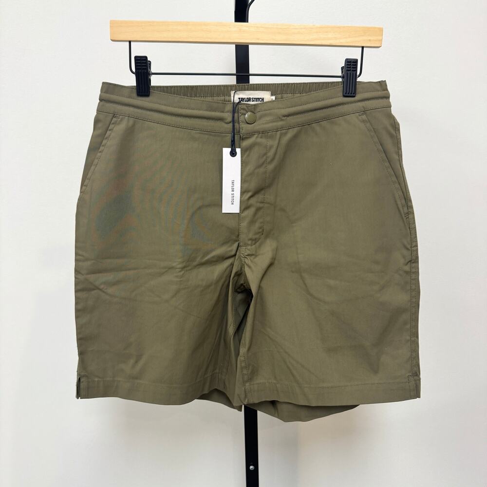 Taylor Stitch The Adventure Olive Green Shorts 30 NEW Organic Cotton Nylon Short